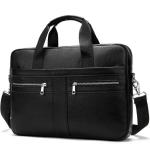 CHDWEY Umhängetaschen für Herren Business-Männer-Aktenkoffer-Leder-Mann-Tasche große Kapazität Herrenhandtaschen-Umhängetasche(Black)