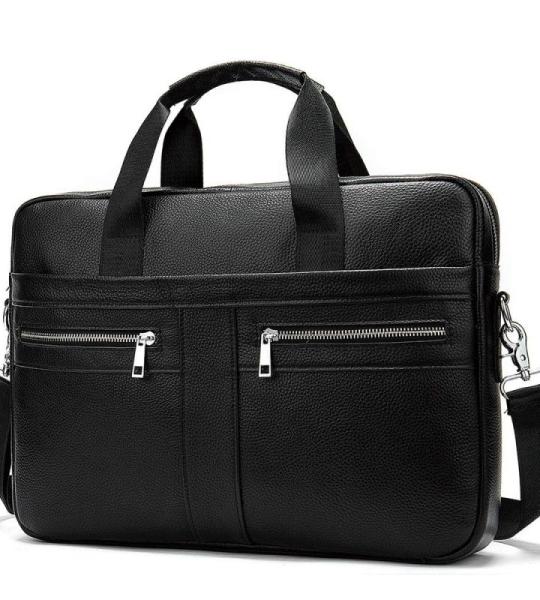 CHDWEY Umhängetaschen für Herren Business-Männer-Aktenkoffer-Leder-Mann-Tasche große Kapazität Herrenhandtaschen-Umhängetasche(Black)