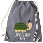ShirtInStyle Kindergymtas, grappige dieren schildpad, verwisselbaar ondergoed met tekst naar wens, kinderen, dierentuin kinderdag familie, gymtas