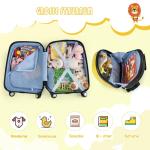 DREAMADE 2-delige kinderkoffer & rugzak, kinderkofferset, kindertrolley, handbagage, reisbagage, harde koffer voor kinderen, leeuw, kinderkoffer set
