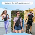 Waterdichte Sling Bag voor mannen vrouwen, lichtgewicht borst schoudertas met verstelbare riem, cross body tassen & rugzak voor reizen, wandelen, hardlopen, fietsen, Zwart