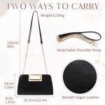 Clutch Dames, Schoudertas met Ketting, Zwarte Clutch-Feesttas met Handvat voor Dames, Lange Clutch-Portemonnee met Portemonnee voor Bruiloft, Avond, Feest Zwart