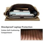 VASCHY Schoudertassen voor dames en heren, vintage, waterafstotend, gewaxt canvas, voor 14, 15,6, 17 inch, laptop, aktetas, schoudertas, laptoptas met gevoerde schouderriem