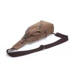 fandare Sling Bag met kopfhöreröffnung 9.7 inch iPad Studenten Party Outdoor multifunctioneel Schoudertas Dames/heren slijtvaste linnen, bruin