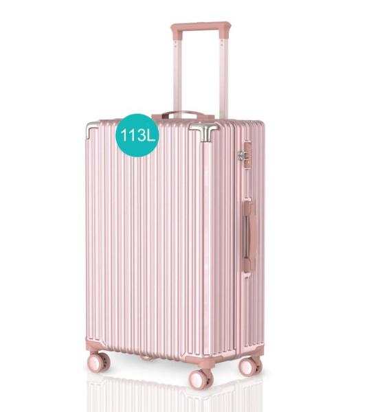 Voyagoux Koffer handbagage - harde koffer groot, TSA-slot, ABS, 4 x 360° wielen, robuust en lichtgewicht, roze goud