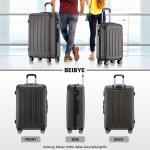 BEIBYE Reiskoffer met dubbele wieltjes, trolley, hard shell, maten XL-L-M, keuze uit 14 kleuren, bruin