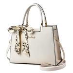 Ruime Mode Womens Totes Handtas Satchel Schoudertas Lichtgewicht Top Handvat Tas PU Lederen Crossbody Tas, Wit