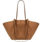 Handtas Tote Bag kunstleer grote capaciteit shopper tas schoudertas grote hengseltas shopping bag met twee meerval haren draagtas voor winkelen zwart, A4-bruin gematteerd