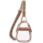 Borstzak voor dames, sling bag, PU-leer, crossbody tas, kleine schoudertas, voor outdoorsport, reizen, winkelen, 6-TPU-bruin, Small, sling