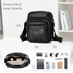 Grote Heren Lederen Handtas Schoudertas IPAD Zakelijke tas Cross Body Casual Sling Organizer Reistas met verstelbare schouderriem Zwart (Zwart 010)