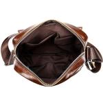 CHDWEY Umhängetaschen für Herren Leder männliche Crossbody Bag Business Leder Männer Messenger Bag Vintage Männer Große Tasche Reißverschluss Schulterhandtaschen(Bruin)