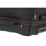 Travelite Basics Rolkoffer met 2 wielen, maat S met stretchplooi, zachte reistas met wielen met extra veel volume, zwart/blauw, 70 cm