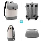 Elegante Damesrugzak, Waterdichte Daypack met 17,3" Laptopcompartiment, Anti-Theft Reisrugzak Geschikt voor Reizen, Universiteit, School en Kantoor, Beige Grijs
