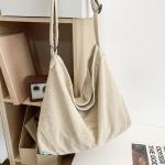 Schoudertas voor dames, grote shopper, tote bag, schoudertas, casual crossbody tas met verstelbare schouderriem, voor school, kantoor, werk, reizen, uitstapjes, winkelen, beige