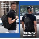 Sling Bag Fit Sling Bag Fit 12,9 inch iPad Pro, 15 l, grote capaciteit, waterdichte sling rugzak, crossbody bag, borstzak voor werk, reizen, wandelen, sport, Camouflage