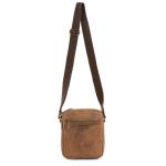 Premium schoudertas Tom van Buff Hunter leer, kleine schoudertas voor heren, donkerbruin