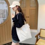Koord Tas Womens Grote Corduroy Tote Bag Vrouwen Schouder Handtassen voor School Winkelen Werk College Casual, Beige-2, L, Retro