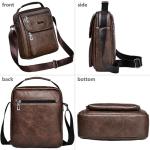 Hjkiopc Schoudertas heren schoudertas crossbody mobiele telefoon tas messenger bag heren tas shulder bag lederen borstzak, C-donkerbruin, Retro