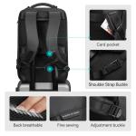 waterdichte laptoprugzak met USB 17,3 inch / 15,6 inch voor mannen, multifunctionele rugzak, diefstalbeveiliging, business dagrugzak, grote inhoud, zwart, YKK-2 Taschen