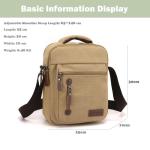 Foino Schoudertassen voor heren, handtas met veel zakken, schoudertas, grote capaciteit, zijtas, reistas, canvas, tablet, school, boekentas voor reizen