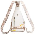 Sling Bag borsttas voor dames en heren, PU-leer, crossbody tas, kleine schoudertas, stijlvolle heuptas voor reizen, fietsen, wandelen, outdoorsport, winkelen, grijs