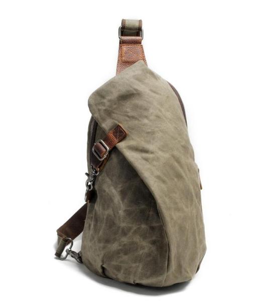 Neuleben Waterdichte schouderrugzak van canvas vintage uniseks heren kleine sling rugzak schoudertas outdoor sport vrije tijd