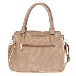 Grote schoudertas voor dames in lederlook, apricot, 32 x 24 x 12 cm