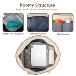 Vinstatin Grote strandtas voor dames, lichte veelzijdige shopper met ritssluiting, waterdichte zwemtas, draagtas, saunatas, tote bag voor strand, reizen, familie, wit