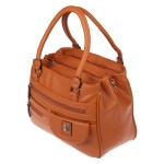 Grote schoudertas voor dames in lederlook, lichtblauw, 32 x 24 x 12 cm, Schoudertas