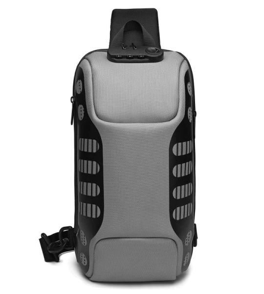 FANDARE Diefstalbeveiliging, borsttas, slingrugzak, casual dagrugzak met USB, voor heren en dames, schoudertas, voor outdoor, sport, wandelen, fietsen, reizen, waterdicht polyester