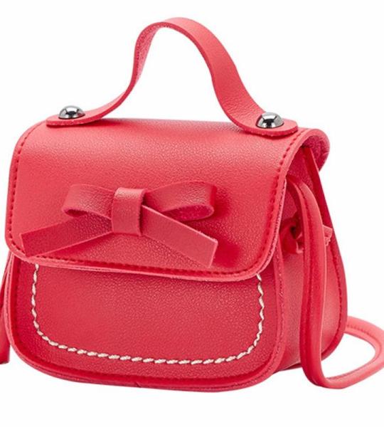 Rucksack Viele Taschen -Umhängetasche für kleine Mädchen, eine Umhängetasche, einfarbig, Bowknot, Mode, Schulter, Kinder Taschen Von Zwei Blau