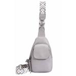 OBC dames crossbody sling tas rugzak bodybag crossbag crossover schoudertas heuptas borsttas schoudertas, lichtgrijs, Schoudertas