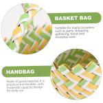 Holibanna 2 stuks geweven strandtas voor dames, eenvoudige handtassen, draagtas, handtassen voor dames, mand, handtas, gevlochten mandtas, modieus en veelzijdig