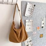 X SIM FITNESSX Unisex corduroy tas schoudertas grote dames shopper tas fashion stoffen tas voor dagelijks gebruik / kantoor / school / reizen, bruin, Retro