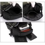 CHDWEY Umhängetaschen für Herren Modische Mehrtasche Nylon Umhängetasche Männer wasserdichte Patchwork Reißverschluss Weiche Crossbody Tasche Vielseitige Reisen Schwarze Handt