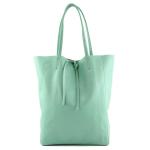 Modamoda T163 Shopper, tas, van leer, groot, met binnenvak, munt, Large