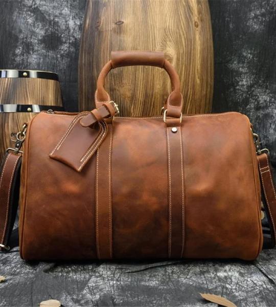 Retro herenhandtas, grote capaciteit, reistas, bagagetas, schoudertas, diagonale tas, herentas (D 22 x 45 x 27 cm)