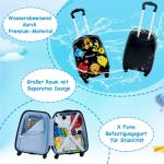 DREAMADE 2-delige kinderkoffer & rugzak, kinderkofferset, kindertrolley, handbagage, reisbagage, harde koffer voor kinderen, zwart, kinderkoffer set