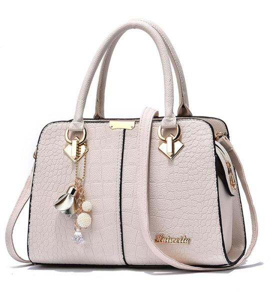 Elegante dameshandtas, schoudertassen, rugzakken, reistas, boodschappentas, shopper, messenger tassen, waterdichte tas, PU-leer, Wit B, L, Elegant, elegant