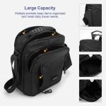 Schoudertas Heren Kleine schoudertas met meerdere zakken Kleine waterdichte nylon sling crossbody tas Herentas met handvat aan de bovenkant voor werk, reizen, dagelijks leven
