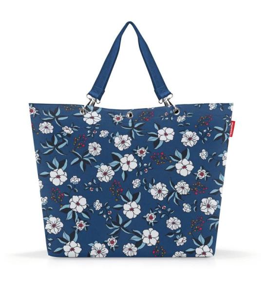 Shopper XL Garden Blue – ruime boodschappentas en elegante handtas in één, van waterafstotend materiaal, Garden Blue, X-Large, Schoudertas