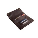 Tabakstas drukknopen met gravure I Lederdesign Germany, Donkerbruin-motief 5, U, sigarettenetui