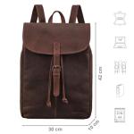 STILORD Tracy' Vintage damesrugzak, leer, groot, 14 inch laptop, rugzak, anti-diefstal, voor werk, school, universiteit, vrije tijd