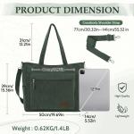 Corduroy draagtas, grote schoudertas voor dames, lichtgewicht casual crossbody handtas met rits voor werk, reizen, winkelen, Groen
