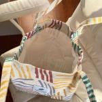 Grote schoudertas met koord voor dames, shopper, tote bag, handtas, schoudertassen, ultralichte schoudertas, kleurrijke gestreepte boodschappentas, modieuze stoffen tas voor dageli