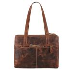 'Blossom' Leren Shopper Tas Dames Handtas Elegante Damestas Schoudertas Tote Bag Dames Tas voor Reizen Shopping Echtleer, Kleur:prestige - bruin