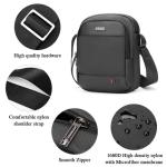 BAIGIO Herentas, schoudertas, klein, voor tablet/iPad 8 inch, heren schoudertas, crossbody bag, reizen met veel vakken, voor sport, reizen, werk