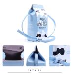Meisjes PU Lederen Handtas Cupcake IJs Popcorn Leuke Melk Box Portemonnee Tas Kleine Schoudertas Persoonlijkheid Mini Schoudertas Handtassen, Blauw, Taille unique