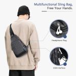 leren borsttas voor heren, waterdichte kleine schoudertas, crossbodytas voor heren met USB-interface en hoofdtelefoonaansluiting, herentas voor reizen, festivals, heren