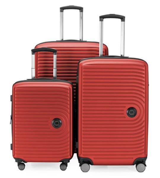 HAUPTSTADTKOFFER Midden grote harde koffer, TSA, 4 wielen, check-in bagage met 8 cm volumevergroting, 77 cm, 130 liter, grafiet, rood, koffer